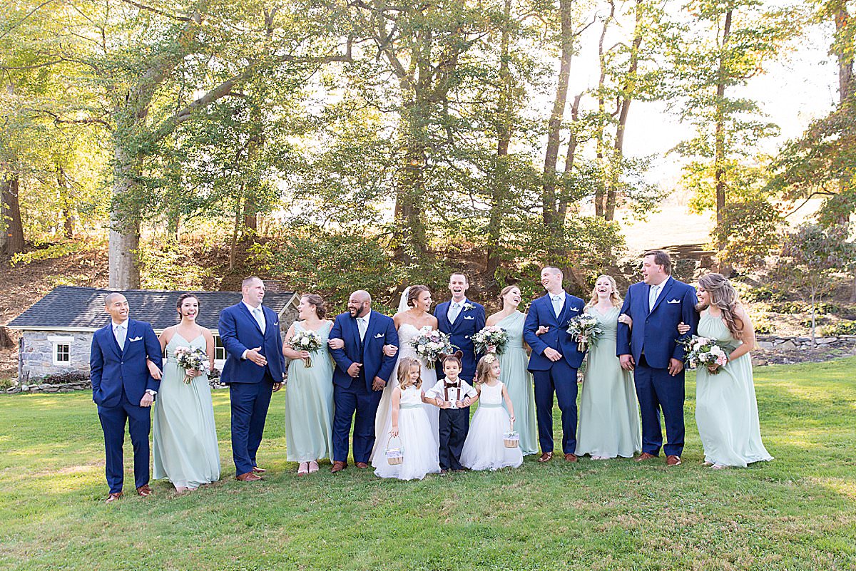 bridal party walking | Beech Springs Farm Wedding in Ortanna PA by Harrisburg Photographer Photography by Erin Leigh