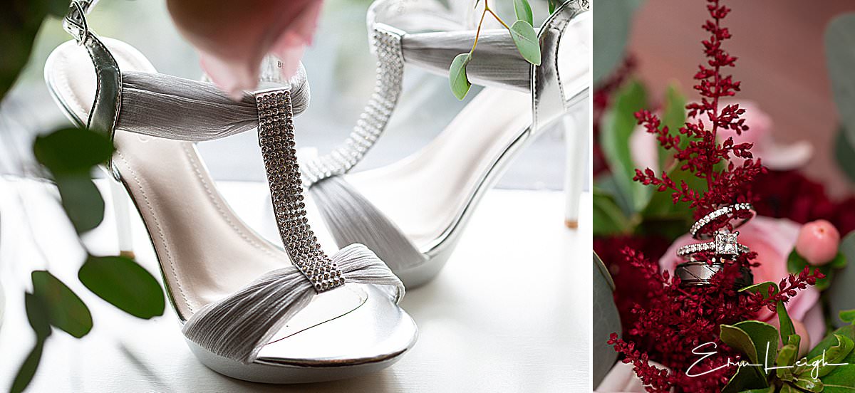 wedding shoes and wedding rings | John Wright Restaurant Wedding in Wrightsville PA by Harrisburg Photographer Photography by Erin Leigh