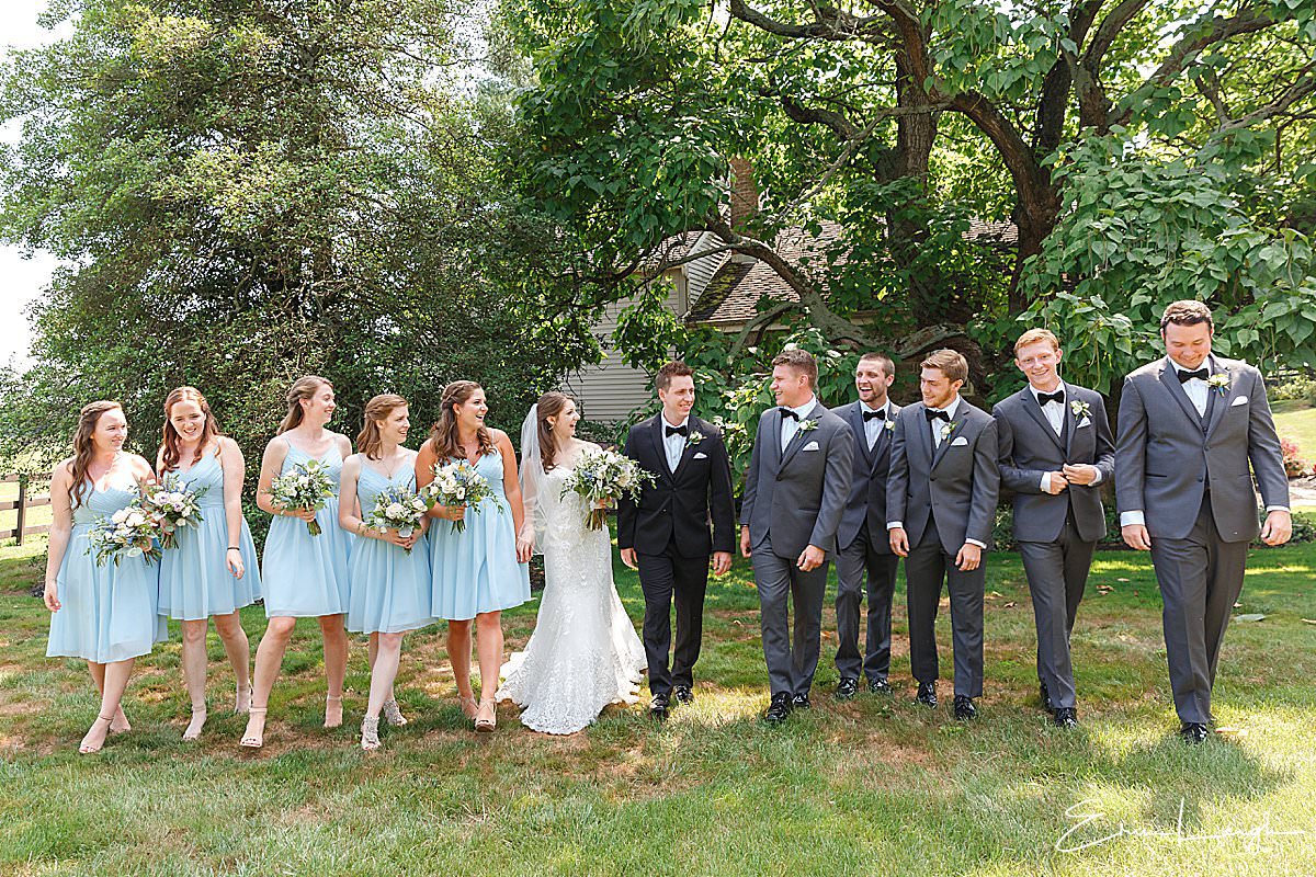 bridal party walking photo | Lakeview Farms Wedding in Dover PA by Harrisburg Photographer Photography by Erin Leigh