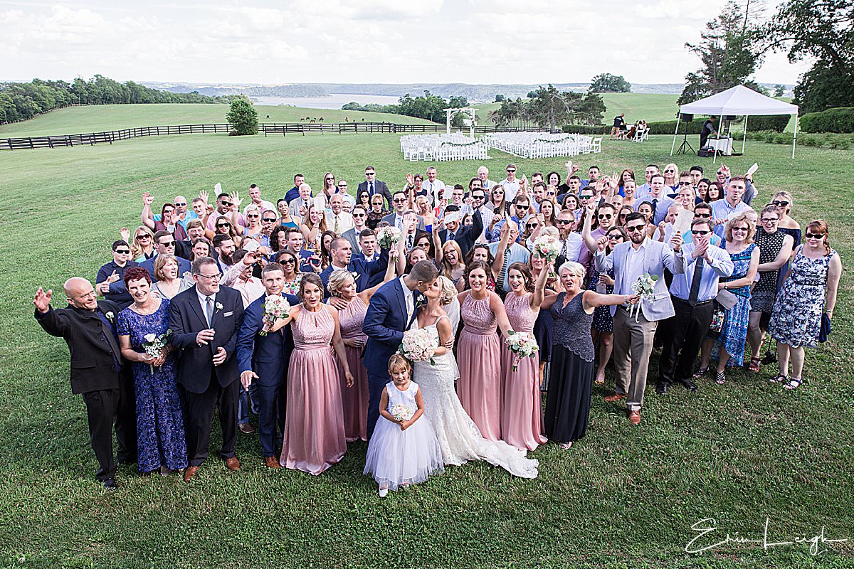 wedding group photo | Lauxmont Farms Wedding in Wrightsville PA by Harrisburg Photographer Photography by Erin Leigh