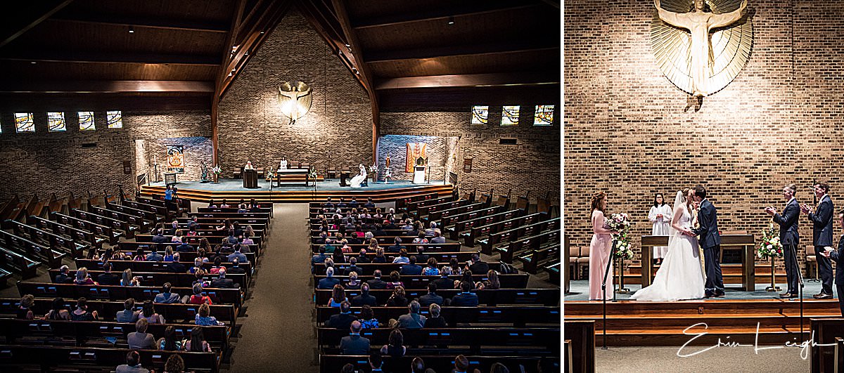 catholic mass ceremony and first kiss | Linwood Estate Wedding in CarlislePA by Harrisburg Photographer Photography by Erin Leigh