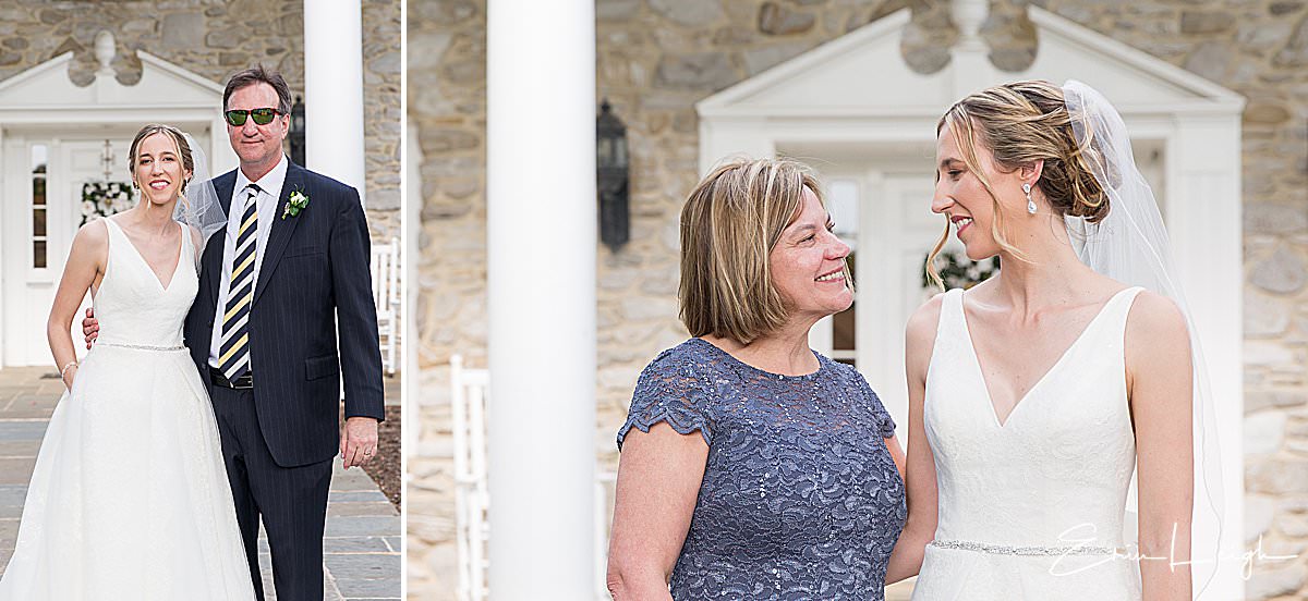 bride and mom, bride and dad, wedding dress with pockets | Linwood Estate Wedding in CarlislePA by Harrisburg Photographer Photography by Erin Leigh