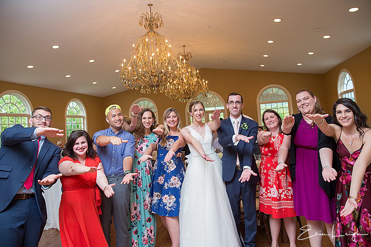 college friends photo at reception | Linwood Estate Wedding in CarlislePA by Harrisburg Photographer Photography by Erin Leigh