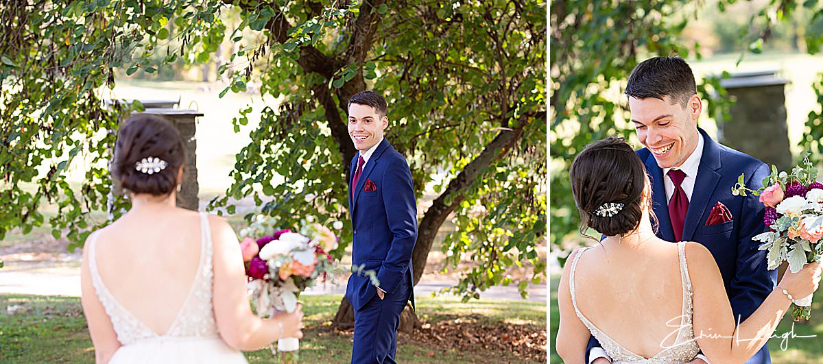 first look under tree | Stocks Manor Wedding in Mechanicsburg PA by Harrisburg Photographer Photography by Erin Leigh