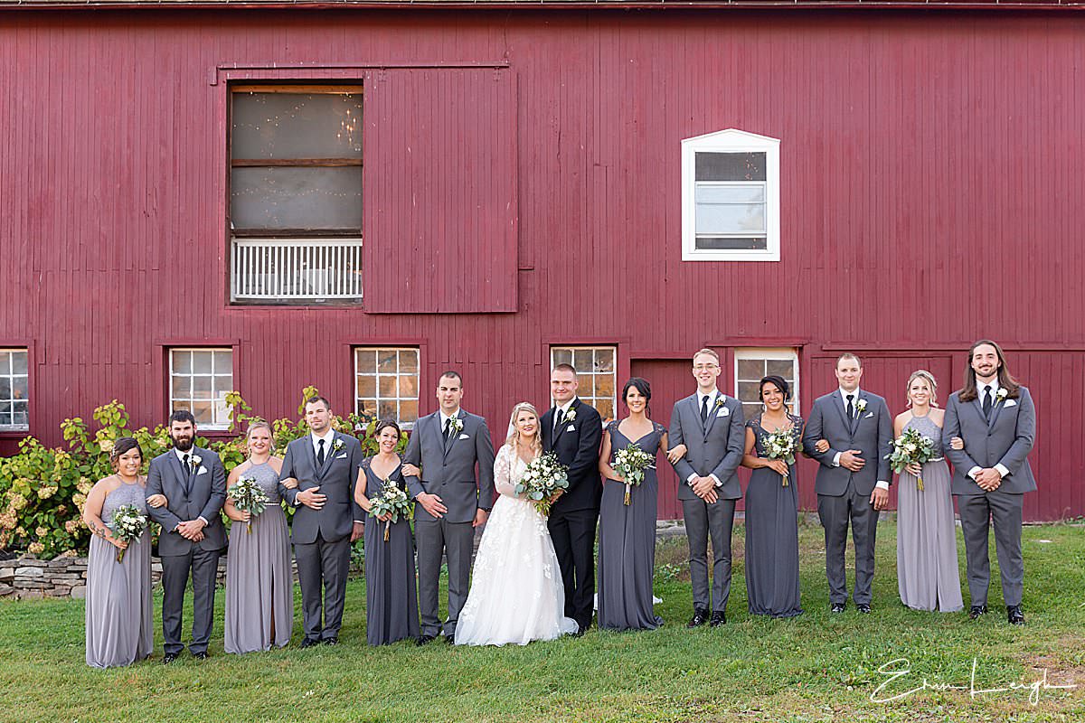 bridal party photo gray and purple | The Barn at Hillsprings Farm Wedding in Addison NY by Harrisburg Photographer Photography by Erin Leigh