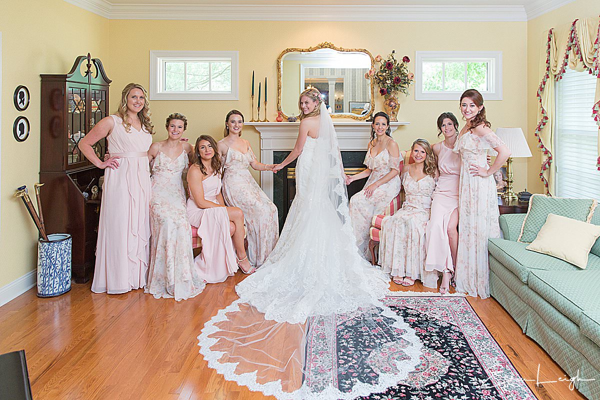 soft pink bridesmaids dresses non matching | West Shore Country Club Wedding, Mechanicsburg PA by Harrisburg Photographer Photography by Erin Leigh