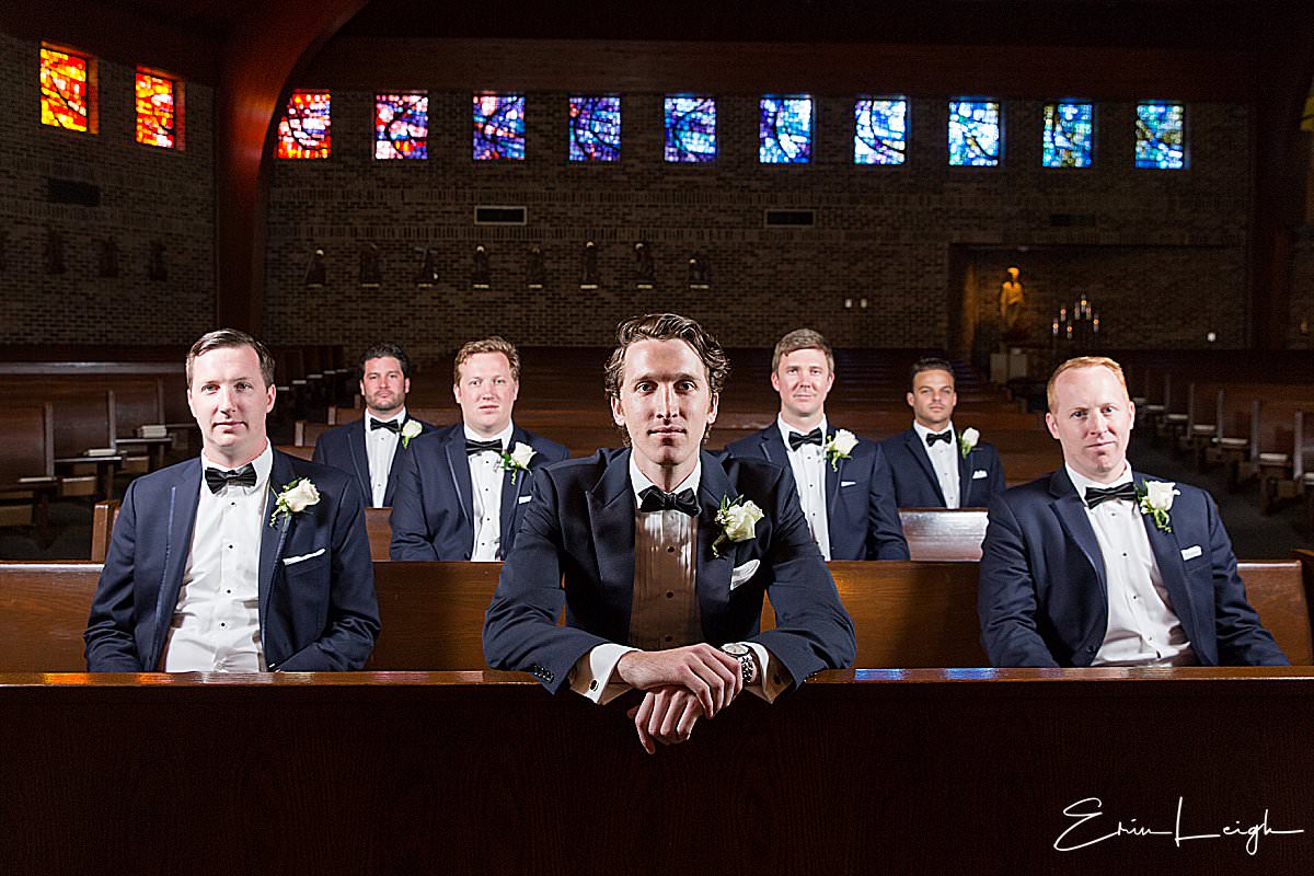 groomsmen in pews | West Shore Country Club Wedding, Mechanicsburg PA by Harrisburg Photographer Photography by Erin Leigh