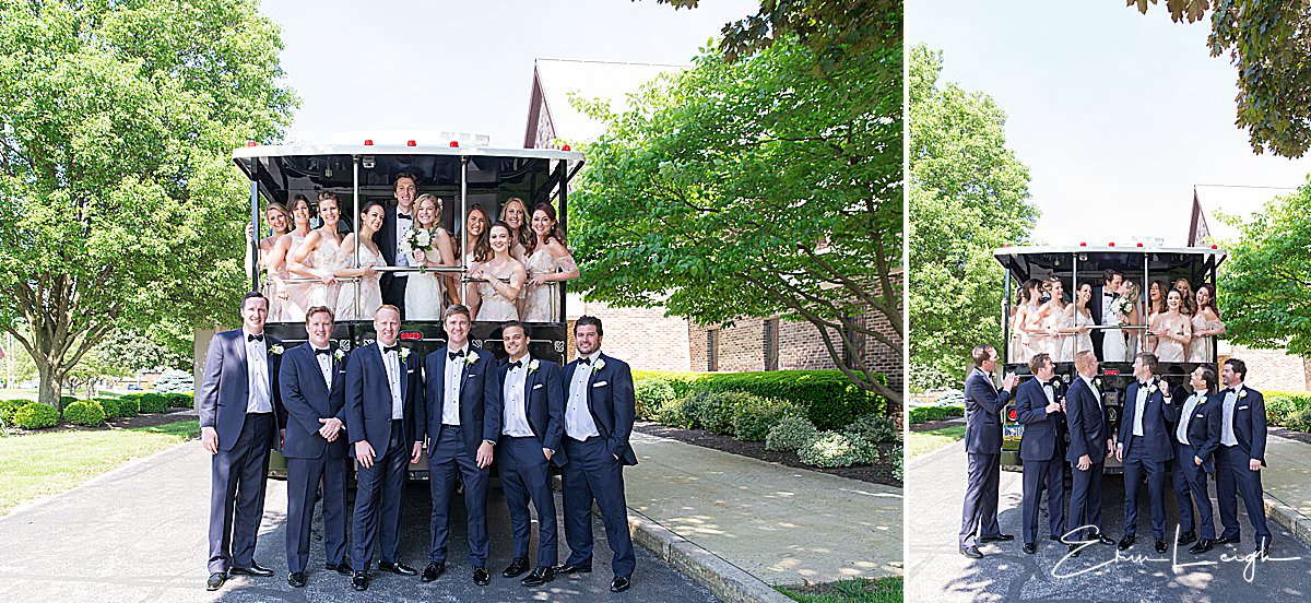bridal party on trolley | West Shore Country Club Wedding, Mechanicsburg PA by Harrisburg Photographer Photography by Erin Leigh