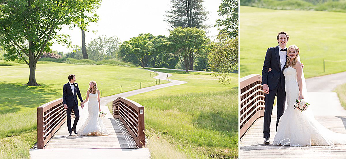 bride and groom on bridge | West Shore Country Club Wedding, Mechanicsburg PA by Harrisburg Photographer Photography by Erin Leigh