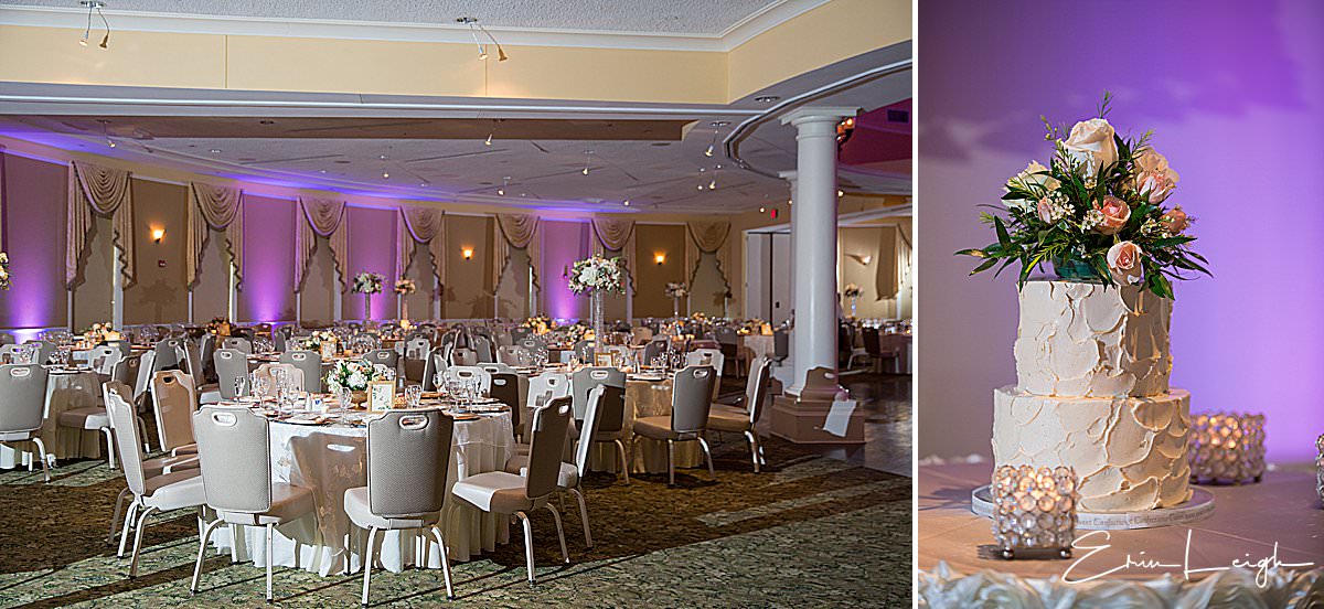 purple uplighting wedding cake | West Shore Country Club Wedding, Mechanicsburg PA by Harrisburg Photographer Photography by Erin Leigh