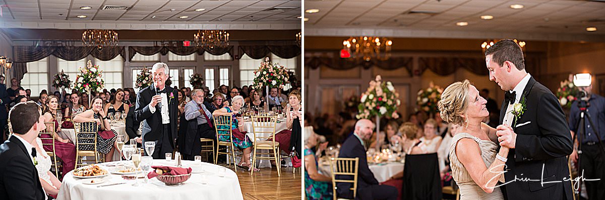 reception toast, parent dance, mother son dance | Brookside Country Club Wedding in Macungie PA by Harrisburg Photographer Photography by Erin Leigh